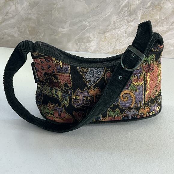 Vintage Laurel Burch Tapestry Shoulder Bag Purse Adjustable Buckle Strap Y2K - Picture 3 of 11
